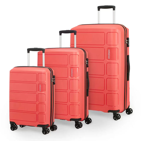 American Tourister Summer Splash 3 Piece Hardside Luggage Set (Coral Pink)
