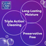 Clear Care Plus With HydraGlyde, Cleaning And Disinfecting Solution 3% Hydrogen Peroxide For All Soft And RGP Contact Lenses - 480ml Pack Of 2 With 2 Lens Cases
