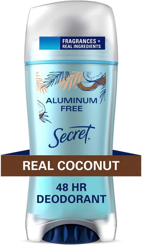 Secret Aluminum Free Deodorant for Women, Coconut Scent 2 X 68g