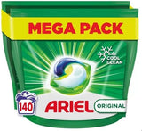 Ariel All in One Pods, 140 Wash Capsules, Laundry Detergent with cool clean technology