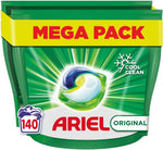 Ariel All in One Pods, 140 Wash Capsules, Laundry Detergent with cool clean technology