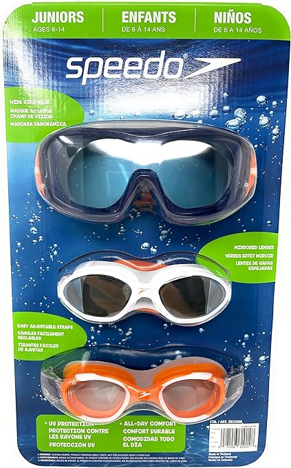 speedo junior goggles Speedo Junior Swim Goggles 3-Pack, Multi-Color & Shape