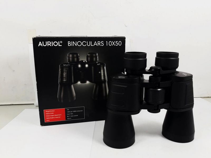 Coated Optical Auriol 10x Binoculars 50mm 10x50 Lens BK-7 Glass – Fully