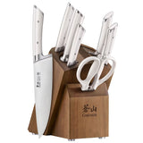 Cangshan Rainier Series German Steel Forged 8 - Piece Knife Block Set (White)