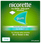 Nicorette Icy White 2mg Gum 210Pcs ( 2 Pack)