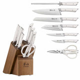 Cangshan Rainier Series German Steel Forged 8 - Piece Knife Block Set (White)