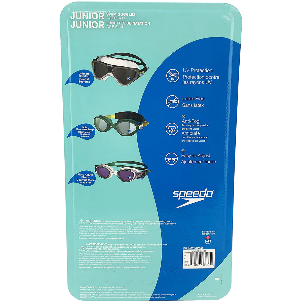 Speedo Junior Swim Goggles 3Pack, MultiColor & Shape.