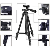 Phone Tripod,LINKCOOL 42" Aluminum Lightweight Portable Camera Tripod for Iphone/Samsung/Smartphone/Action Camera/DSLR Camera with Phone Holder & Wireless Bluetooth Control Remote - Black. - shopperskartuae