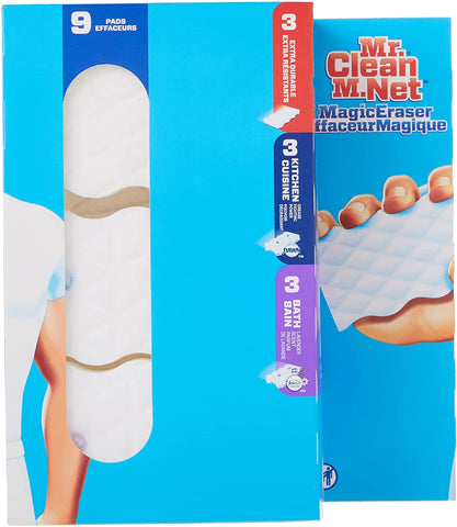 Mr. Clean Magic Eraser Variety Pack (with Bath, Kitchen and Extra Durable Cleaning Pads)-9 count