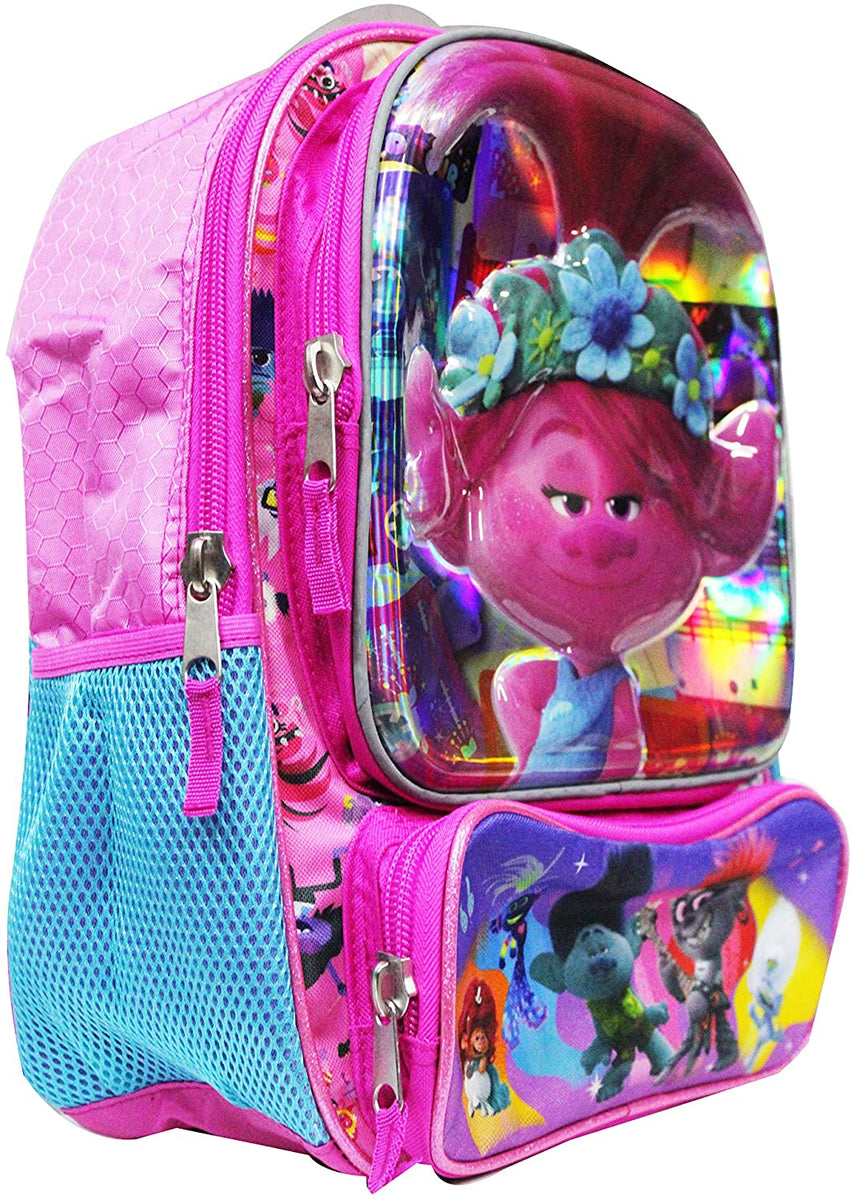 Dreamworks Girls' Trolls 5 PC Backpack Set, Pink, One Size