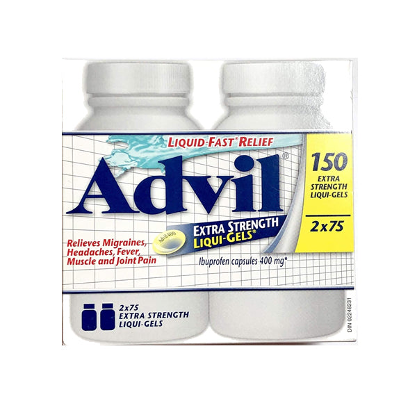 Liquid Fast Relief Advil Extra Strength liquigels 400mg, 2x75 Extra S