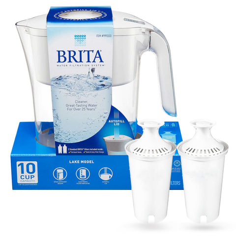 BRITA Water Cleaner Filtration System With 2 Water Filters And 1 Dispenser - 10 Cups Capacity