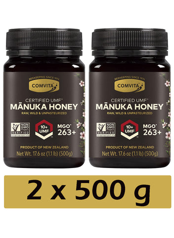 Comvita Certified UMF 10+ (MGO 263+) Raw Manuka Honey 2x500 grams
