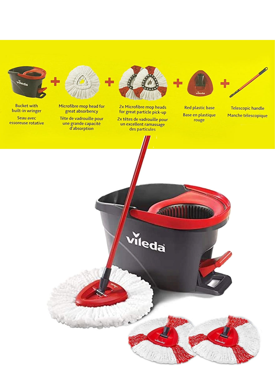 Vileda Spin and Clean Floor Mop and Bucket Set, Spin Mop for Cleaning –