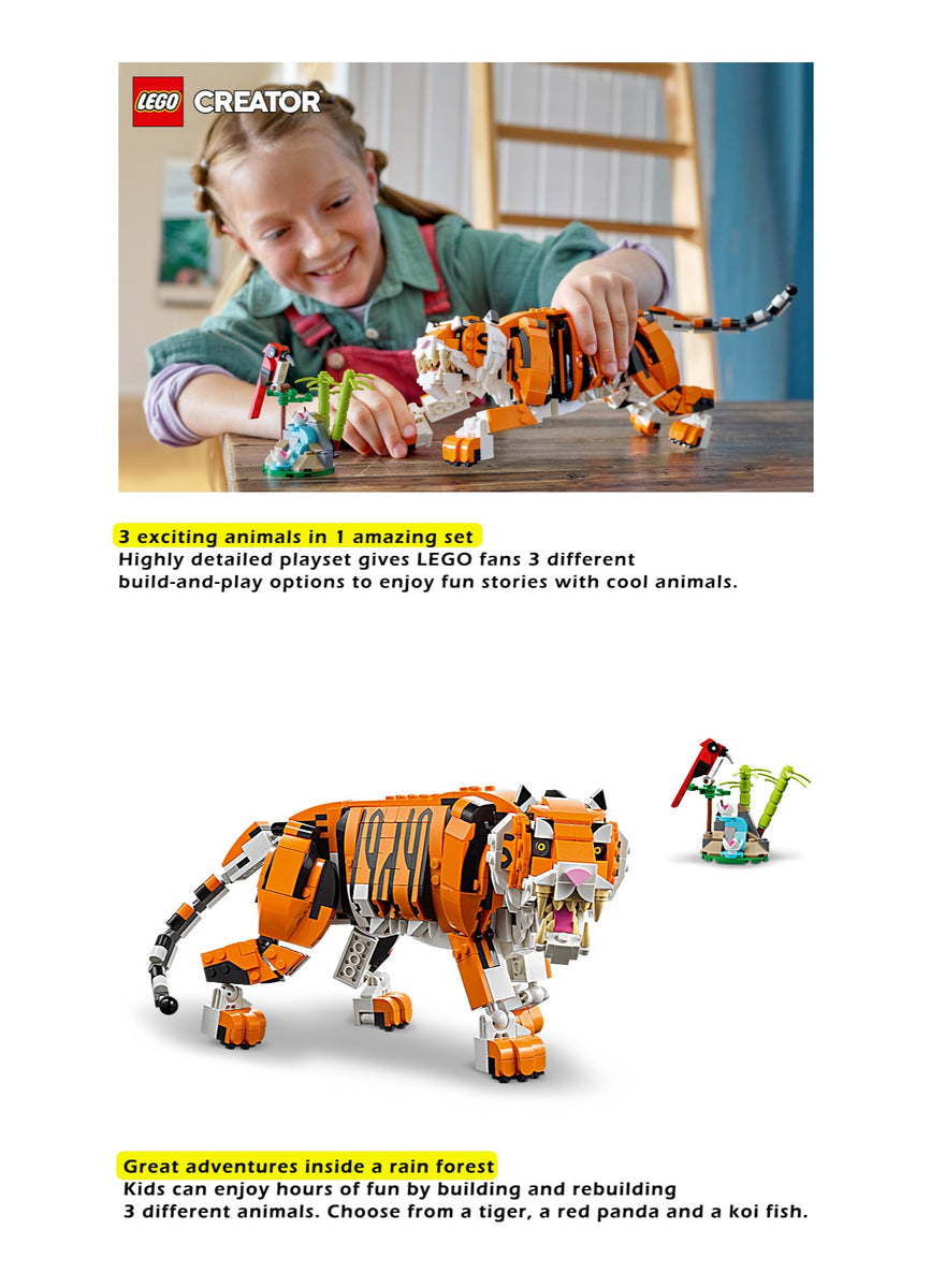 Lego Creator Majestic Tiger 31129 For Ages 9 years Shoppers