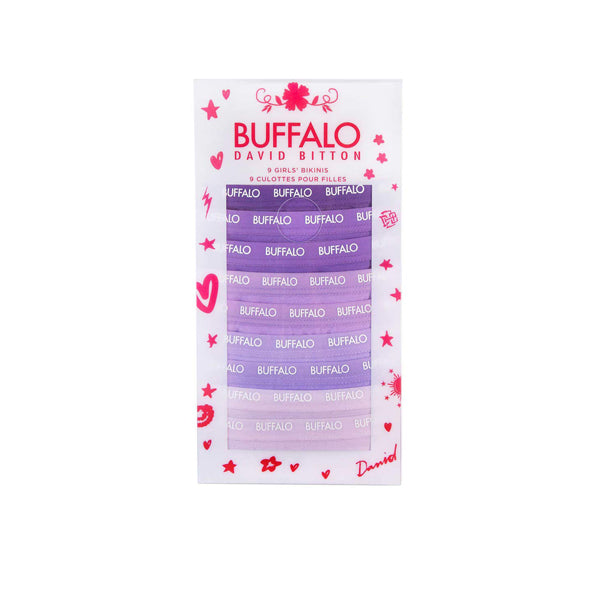 Buffalo David Bitton Girl's 9 Pack Purple Bikinis Underwear