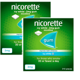 Nicorette Icy White 2mg Gum 210Pcs ( 2 Pack)