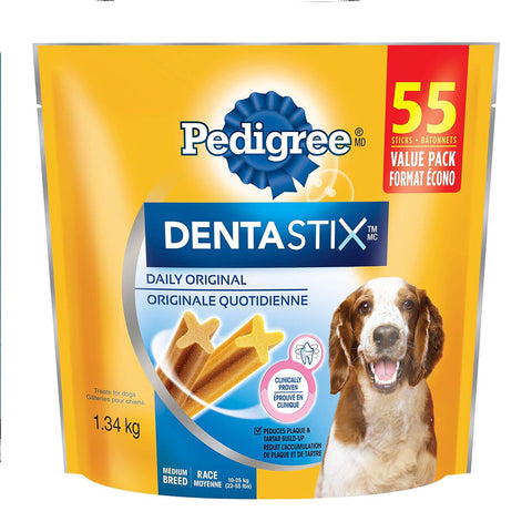 Pedigree Dentastix Medium Dog Original Treats - 55 Sticks (1.34Kg)