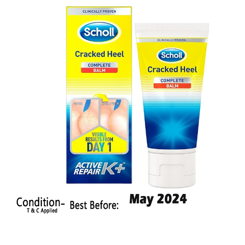 Scholl Cracked Heel Complete Balm Foot Care Dry Skin Active K+ Moisturiser 60ml--- clearance