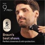 Braun Series 9 Pro+ 9675cc Electric Shaver for Men, Wet & Dry Foil Shaver, Advanced Men's Grooming Razor with Cleaning Function, Cleaning & Power Case - Grey