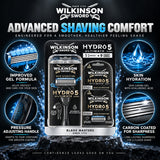 Wilkinson Sword Hydro 5 Ultimate Men’s Razor Set, 1 Handle + 9 Blades, 5-Blade Manual Shaving Razor with Hydrating Gel Pools & Flip Trimmer