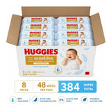 Huggies Extra Care Sensitive Baby Wipes, 384 Count (8 Packs x 48)