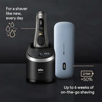 Braun Series 9 Pro+ 9575cc Wet & Dry shaver with 6-in-1 SmartCare center and PowerCase, Noble Metal