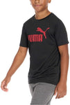 Puma Boys Tops, Short Sleeve T-Shirt With Hooded Top (Medium,Black & Red)