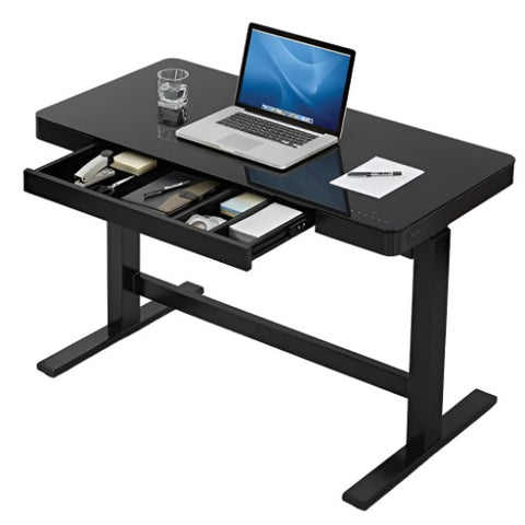 Adjustable Height Modern Desk Black With LED Touch Control