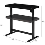 Tresanti Power Adjustable Height Tech Desk With LED Touch Control - Black (Height Adjustable From 75cm To 119.4cm)