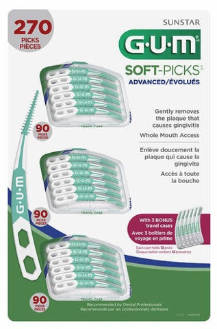 GUM Soft-Picks 270 Advanced Curved Rubber Bristles Tooth Picks