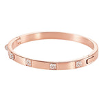 Swarovski's Tactic Collection: Rose Gold Bangle with White Crystals