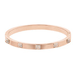 Swarovski's Tactic Collection: Rose Gold Bangle with White Crystals
