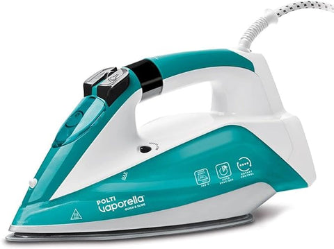 Polti Vaporella Quick & Slide QS210, Iron with digital display, white and turquoise color, 1.9m Cable