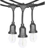 Feit 48ft (14.6 m) LED Indoor/Outdoor Weatherproof String Lights Set, LED Vintage lights, 24 bulbs+ 2 Spare bulbs, 24 Watts