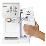 BREVILLE One-Touch Coffee Machine (White & Rose Gold). - shopperskartuae