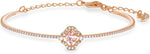 Swarovski Sparkling Dance Clover Bangle, Pink, Rose-gold tone plated