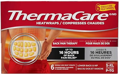 ThermaCare Lower Back & Hip Pain Therapy Heatwraps S/XL Size, 6 Count