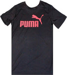 Puma Boys Tops, Short Sleeve T-Shirt With Hooded Top (Small,Black & Red)