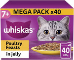 Whiskas 7+ Poultry Feasts Mixed Wet Cat Food 40 x 85g