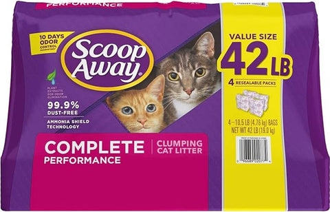 Scoop Away Complete Performance Clumping Cat Litter, Scented, 42 Pounds (19 kg)