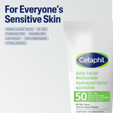 Cetaphil Daily Facial Moisturizer SPF 50 - For Sensitive Skin, 50ml -Oil Free and Non Greasy - Lightweight Lotion With Broad Spectrum Protection - Dermatologist Recommended