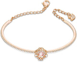 Swarovski Sparkling Dance Clover Bangle, Pink, Rose-gold tone plated