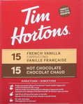 Tim Hortons Assorted Hot Chocolate, French Vanilla and Cappuccino, 30 x 28g,Packets