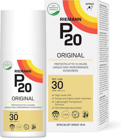 Riemann P20 Original Sun Spray SPF 30+ – Vegan, Water & Sweat Resistant (200ml)