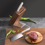 Cangshan ELBERT Series 3 Piece HUA Cleaver Knife Block Sets, Forged German Steel, Acacia Wood (White)