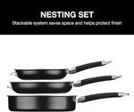 CUISINART N61-11 Nonstick Hard-Anodized Nesting Cookware Set, 11 Piece, Black