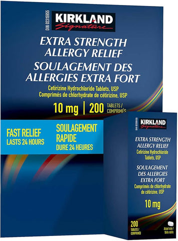Kirkland Signature Allergy Relief Extra Strength10 mg, 200 Tablets