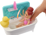 Barbie Skipper Babysitters INC Dolls and Playset Bath time Playset with Skipper Doll FHY97_FXH05---- clearance