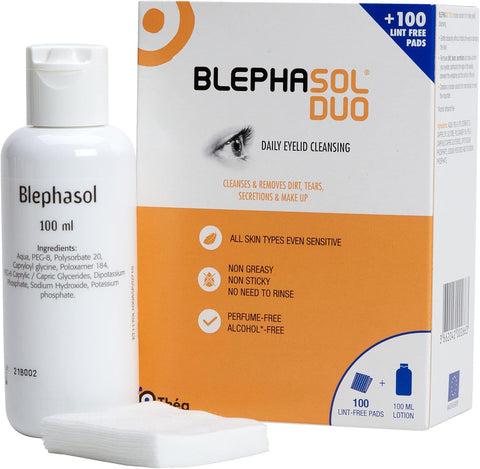 Blephasol Duo Pack Containing 100ml Lotion Plus 100 Pads